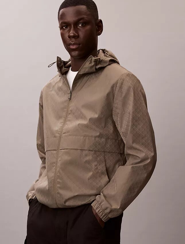 Windjacke mit durchgehendem Emblem-Logo Windjacke mit durchgehendem Emblem-Logo