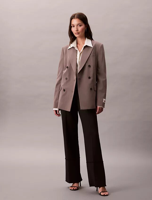 Zweireihiger Blazer aus Wollgabardine-Mischung Zweireihiger Blazer aus Wollgabardine-Mischung