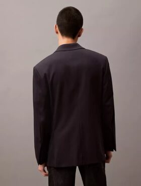 Zweireihiger Blazer aus Wollgabardine-Mischung